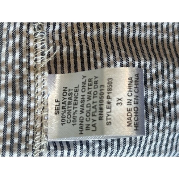 Savanna Jane Women’s 3X Embroidered Sleeveless Top Seersucker Boho Coastal - Picture 7 of 9